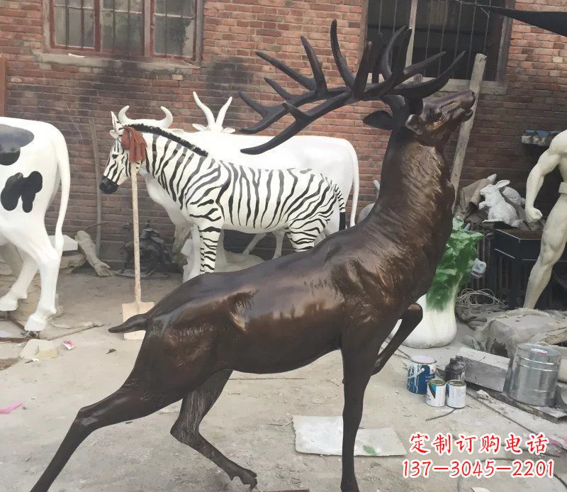 运城羚羊公园动物铜雕,欣赏自然之美