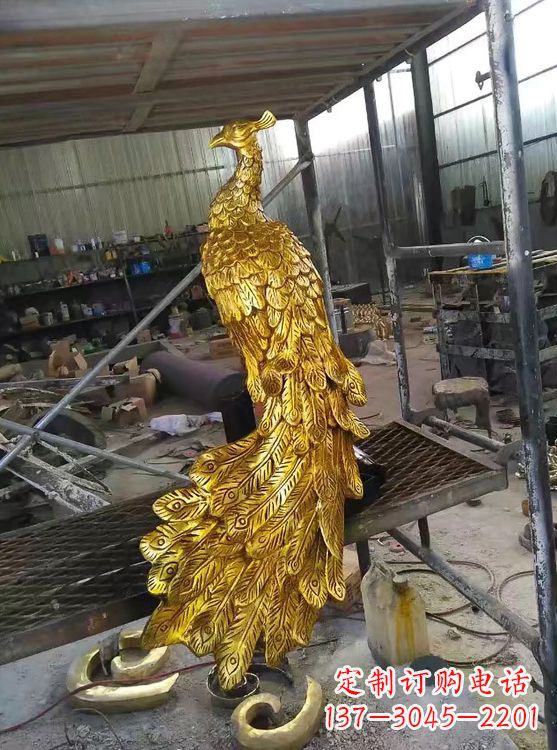 运城精工制作的鎏金凤凰雕塑