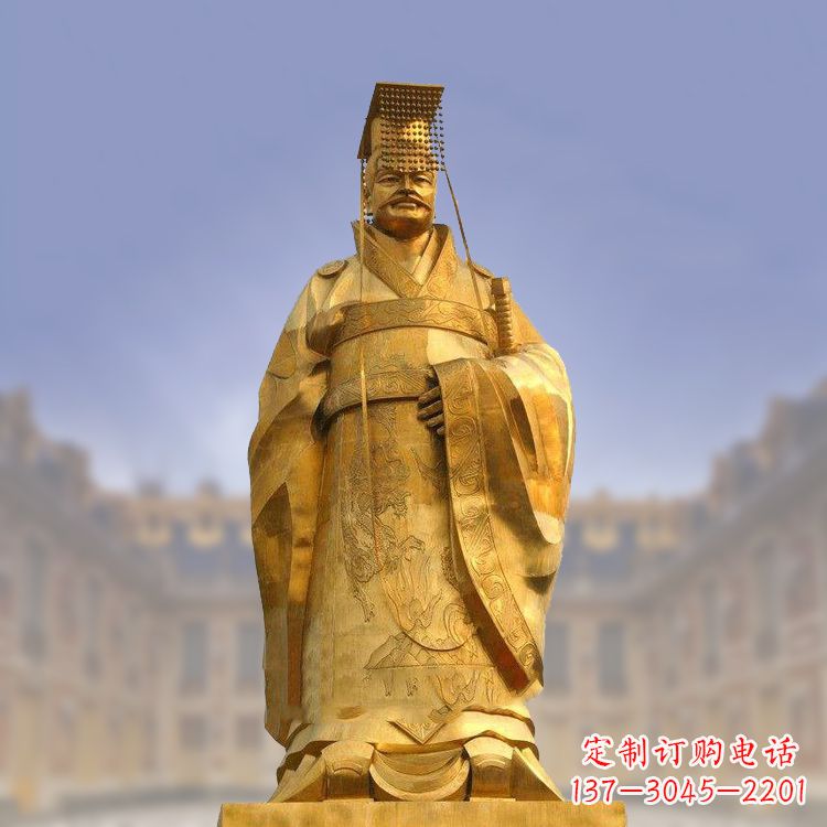 运城秦始皇铜雕塑,传承历史荣耀