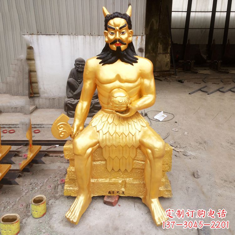 运城神话雕塑——鎏金神农氏炎帝神像