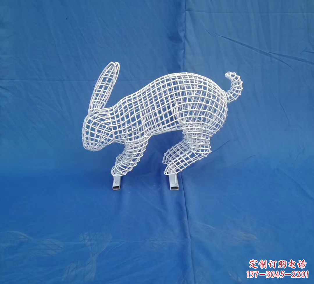 运城唯美精致的镂空兔子公园雕塑