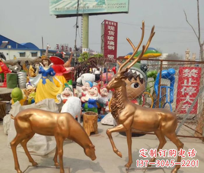 运城优雅经典,中领雕塑鹿铜雕塑