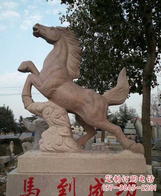 运城精美细腻的马到成功石雕塑