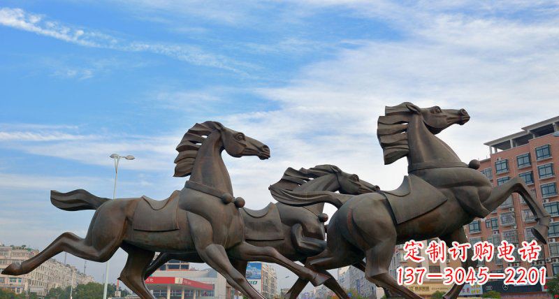 运城马广场动物铜雕塑,精致细腻魅力无穷