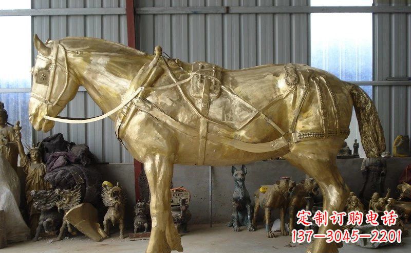运城中领雕塑:马拉车铜雕动物精华雕塑