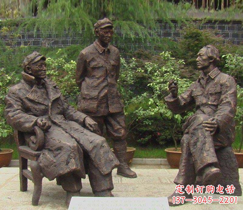 运城精美手工雕刻的刘伯承—毛泽东雕像