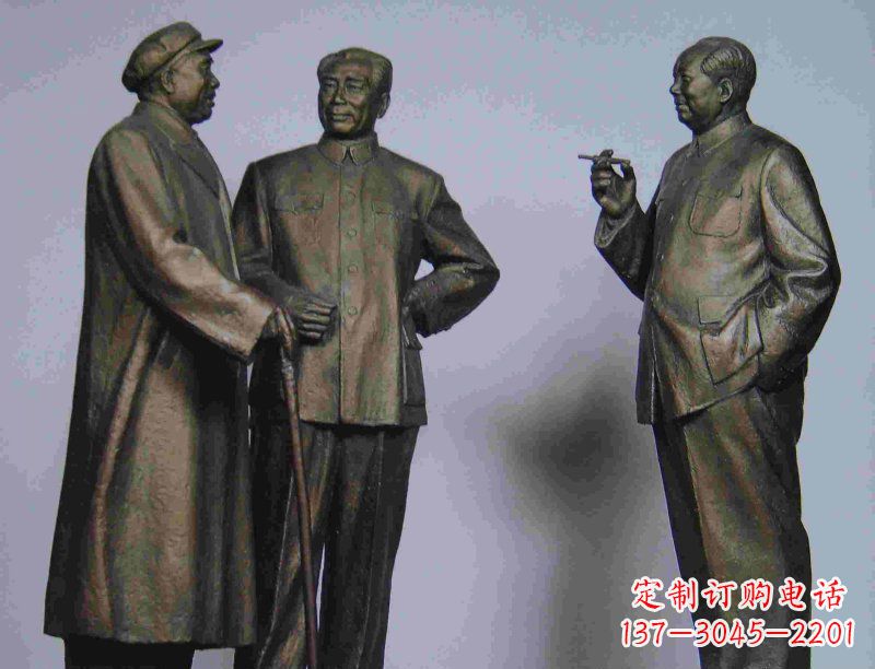 运城标题:伟人朱德毛主席铜雕——传承毛主席精神