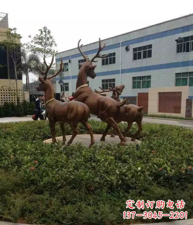 运城梅花鹿小区铜雕精美礼品