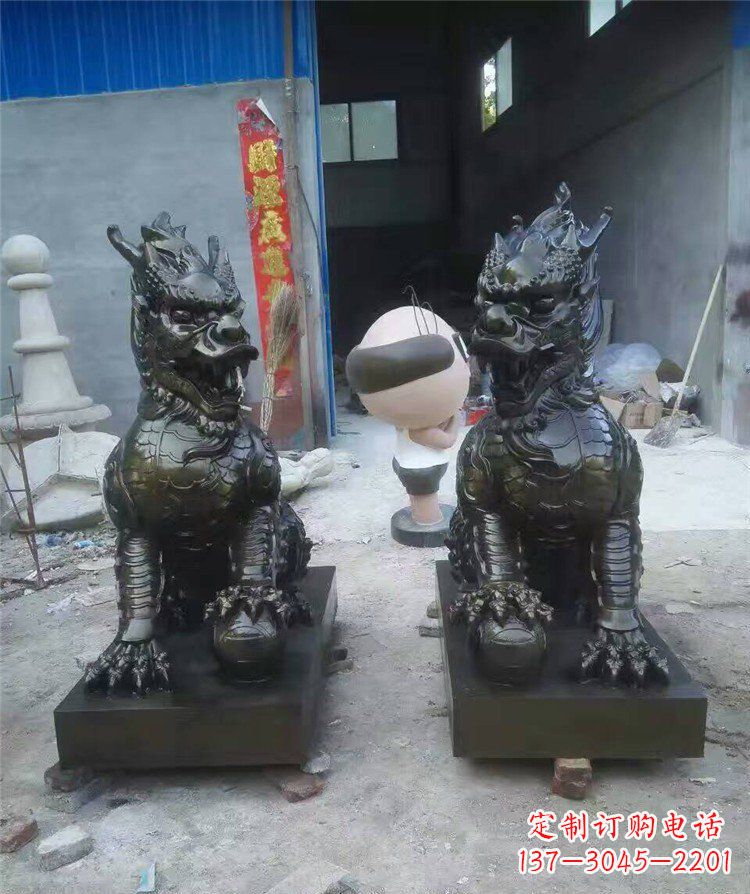 运城中领雕塑——神兽铜雕麒麟护持您的门口