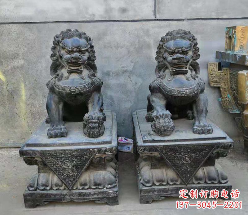 运城狮子雕塑,象征霸气的家门口装饰