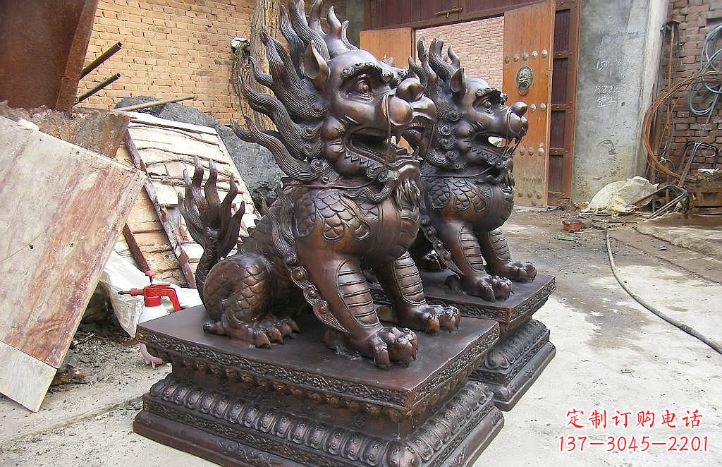 运城传统工艺精制–钜细工艺麒麟铜雕