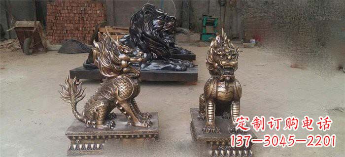 运城独特精美的麒麟铜雕塑