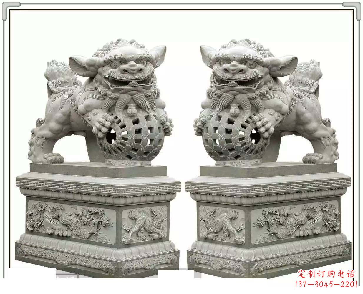 运城精美网球狮石雕,匠心雕刻绝美网球图案