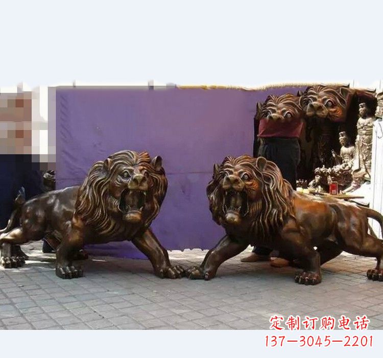 运城中领雕塑精心打造的正宗西洋狮子铜雕,表面…