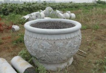 运城荷花花盆公园景观石雕，千般美妙一览无余
