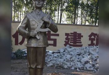 运城精美纪念，战士铜雕——中领雕塑