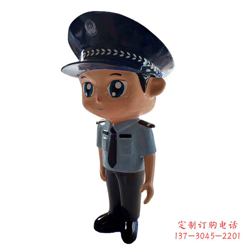 运城全新警察玻璃钢卡通雕塑