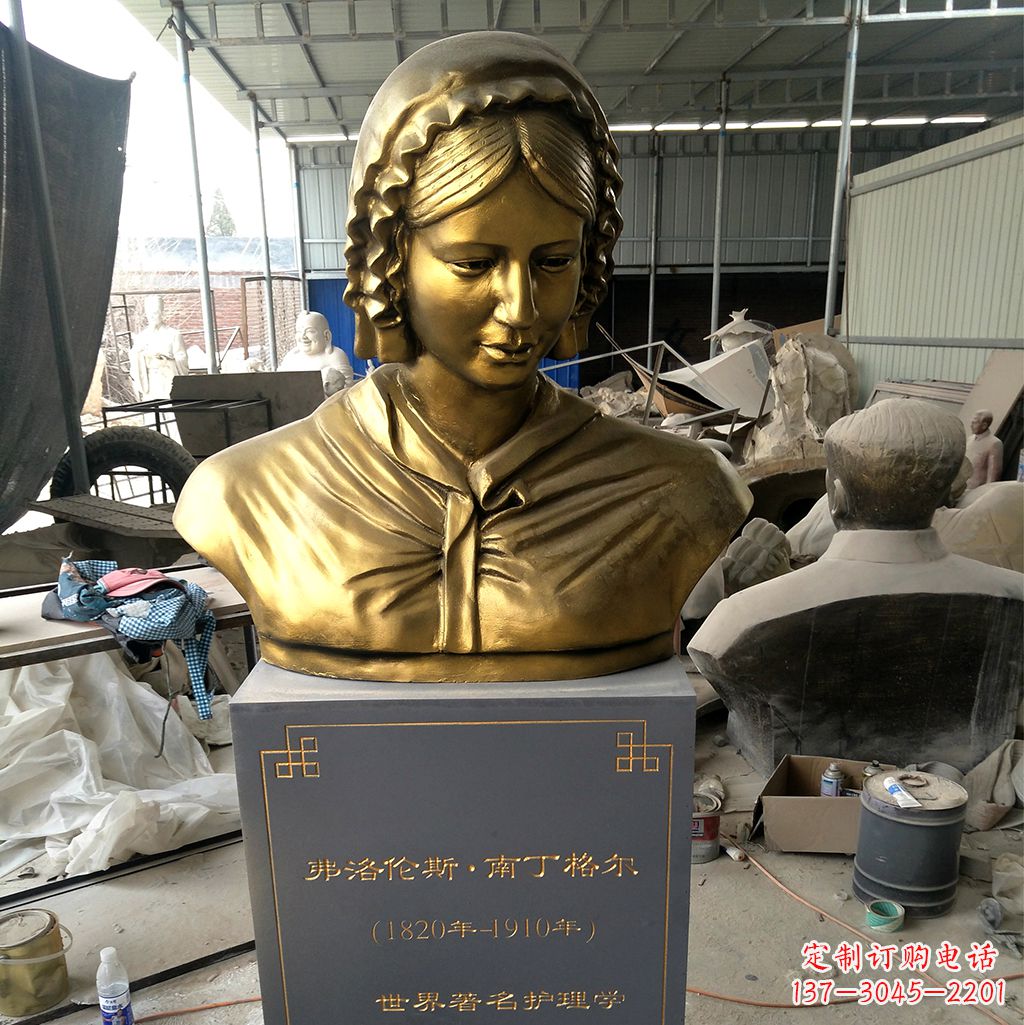 运城南丁格尔玻璃钢头像雕塑,高品质艺术定制