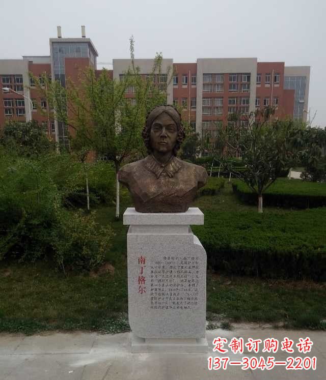 运城南丁格尔校园名人铜雕:精致细致的雕塑艺术