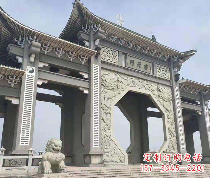 运城南天门牌坊石雕,工艺精美,精雕细琢