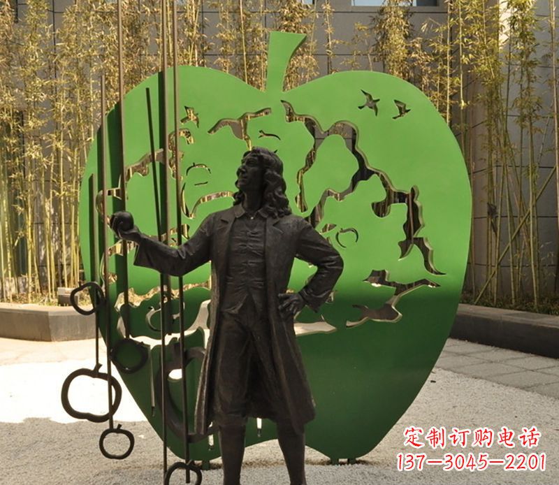 运城牛顿公园铜雕,艺术品升华人物形象