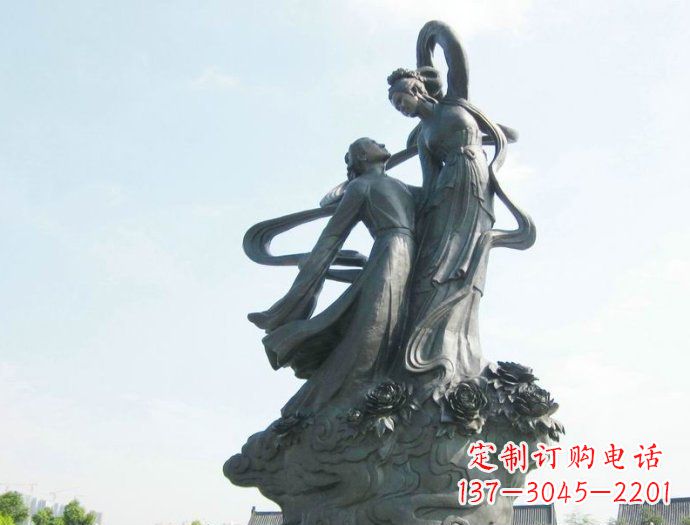 运城铸就爱情经典,中领雕塑定制牛郎织女广场雕塑