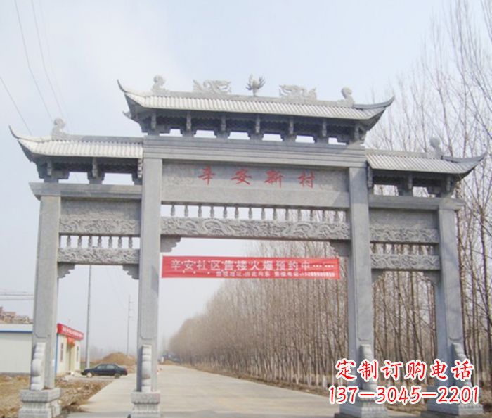 运城牌坊三门石雕,品质无双