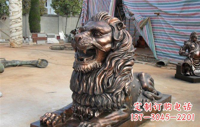 运城汇丰狮子铜雕,体现高贵气质
