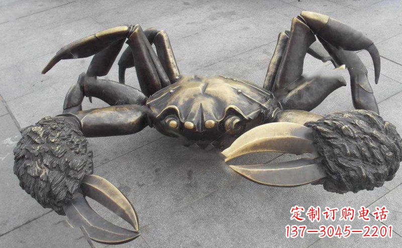 运城中领雕塑以传统工艺出品的螃蟹铜雕,是杰出…