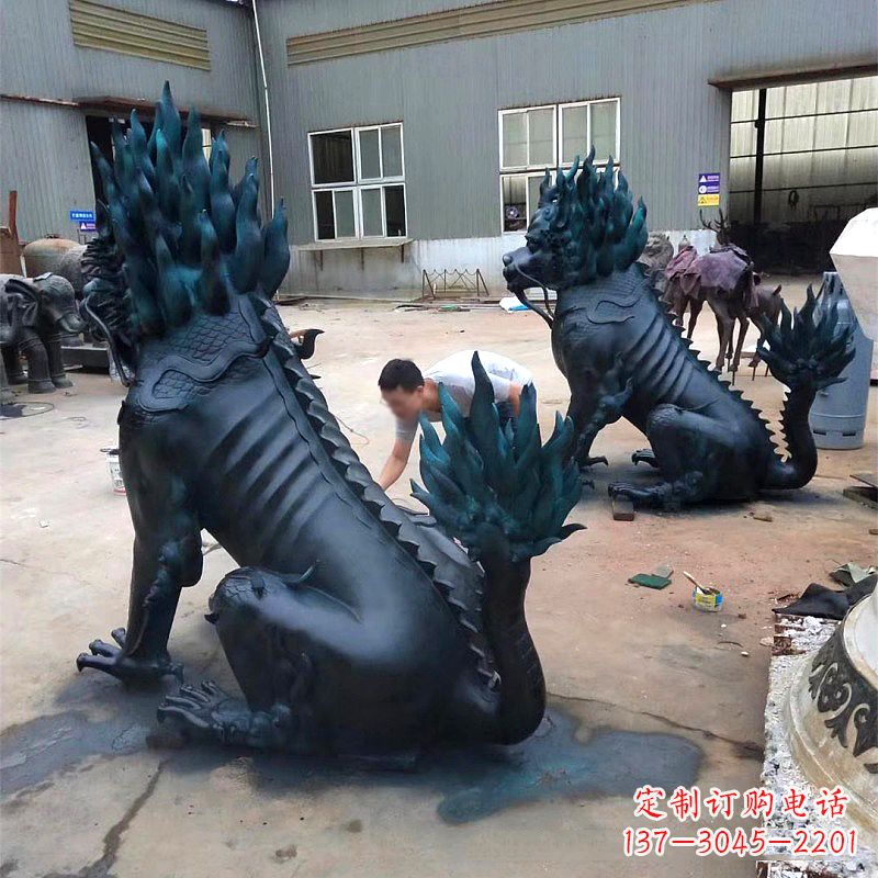运城高端麒麟雕塑,定制一流雕塑品质