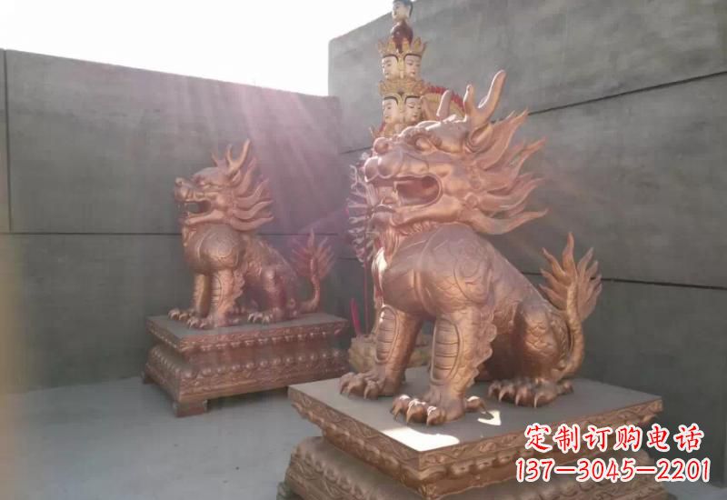 运城拥有传统文化魅力的麒麟铸铜雕塑