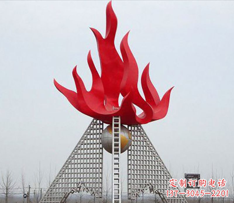 运城金色火苗-优雅华贵的不锈钢景观雕塑