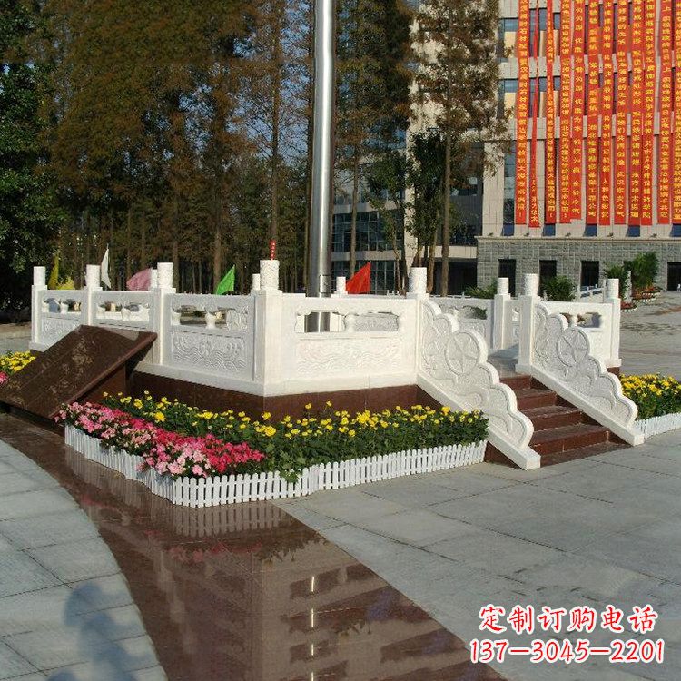 运城高端定制玉石汉白玉石雕广场升旗台