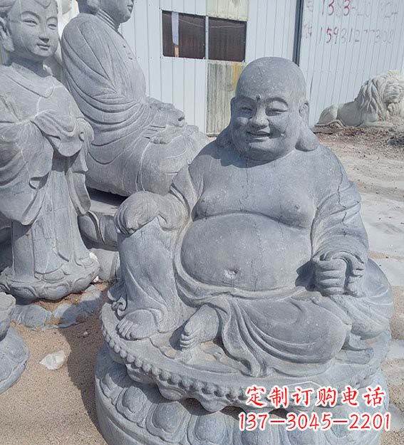 运城青石仿古弥勒佛雕塑