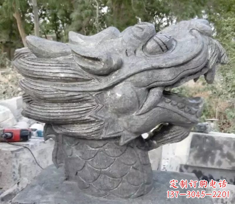 运城青石龙头雕塑 