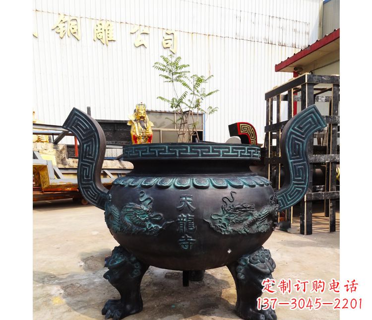 运城精美青铜寺庙广场香炉雕塑