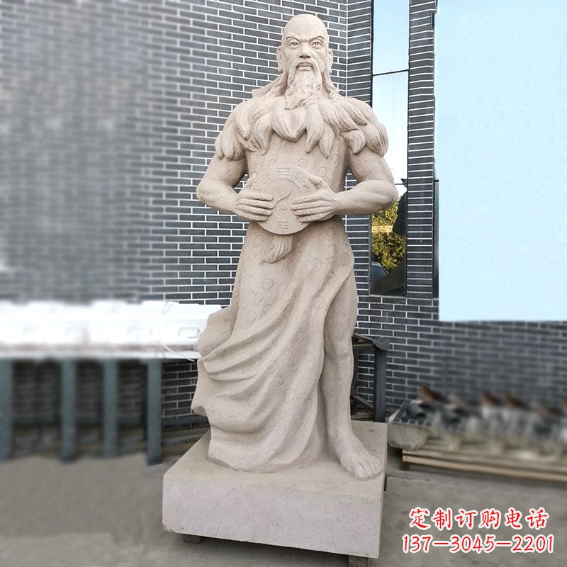 运城手工雕刻伏羲石雕塑像