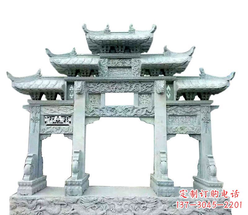 运城中领雕塑仿古牌坊石雕定制