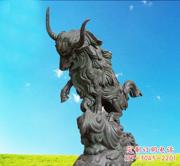 运城中领雕塑神牛踏波铜雕
