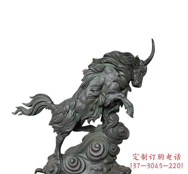 运城神牛踏波绸缎精美铜雕