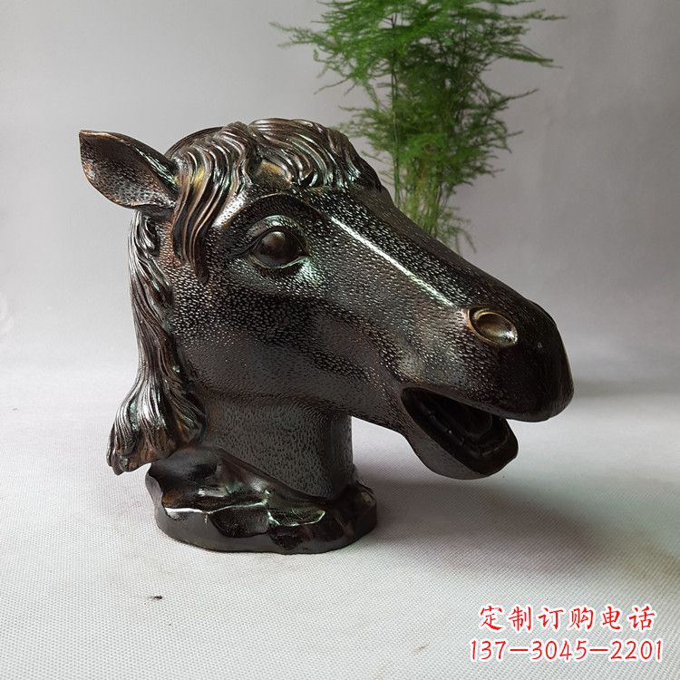 运城中领雕塑:生肖马铸铜兽首