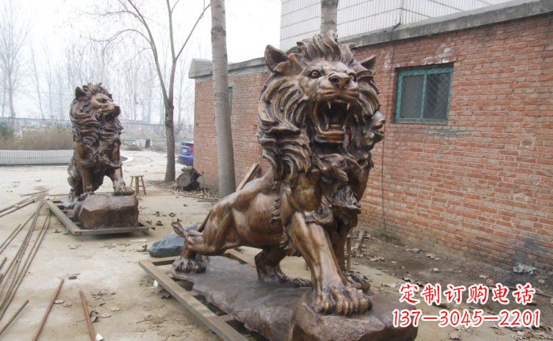 运城狮子企业动物铜雕