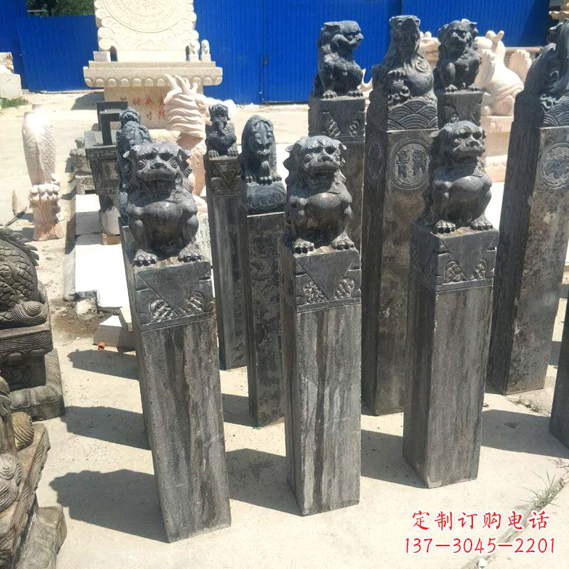 运城狮子拴马桩雕塑,展现国之雄风