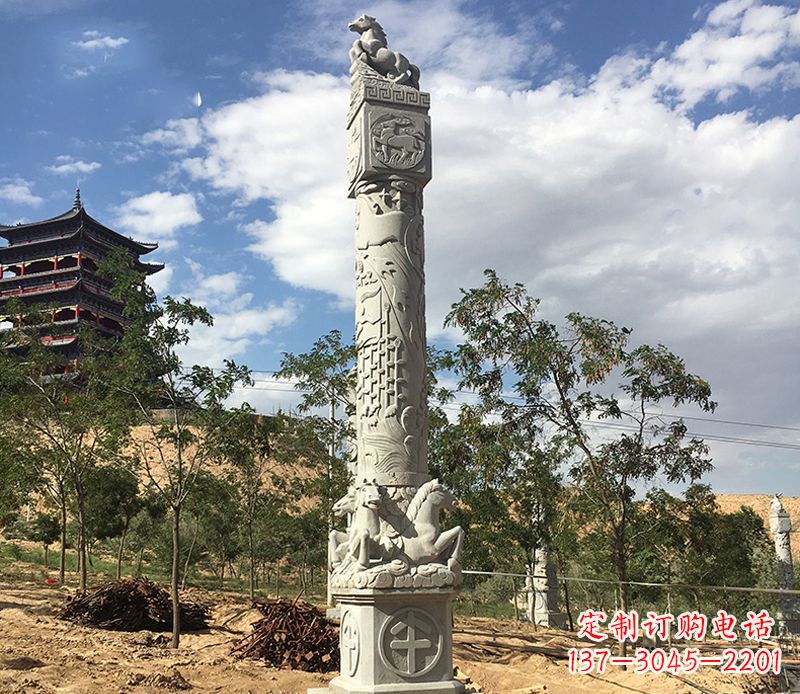 运城十二生肖午马柱石雕,深刻铭刻你的特殊瞬间