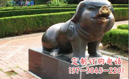 运城古典中国十二生肖猪铜雕塑