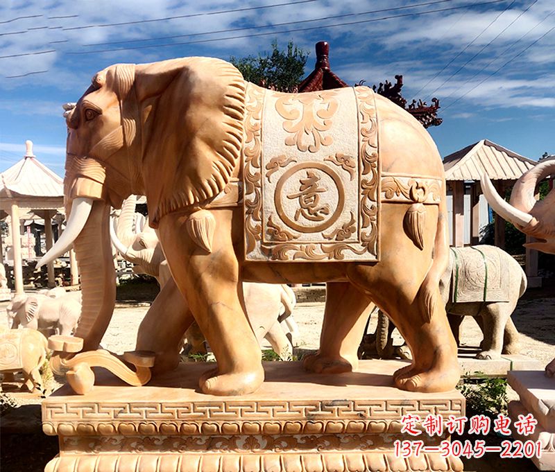 运城精致多姿的大象雕塑