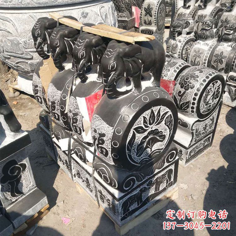 运城艺术精品,凤凰雕塑门墩