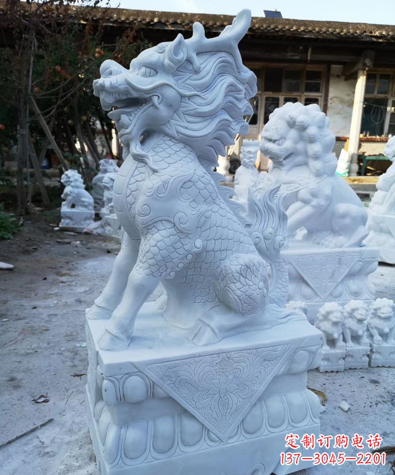运城石雕镇宅麒麟动物雕塑