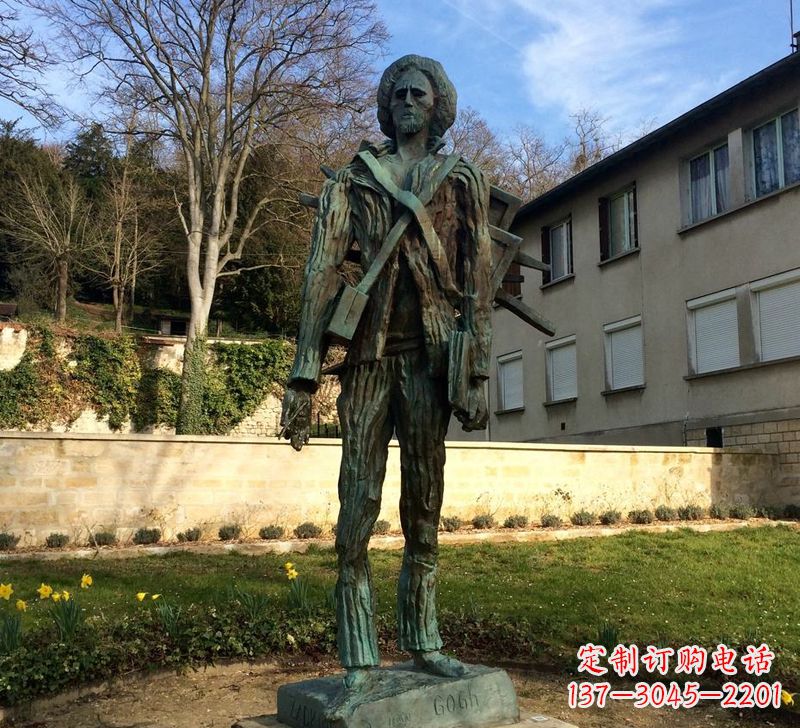 运城世界名人荷兰印象画派画家梵高青铜雕像