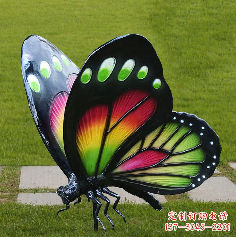 运城树脂仿真蝴蝶草坪动物昆虫雕塑